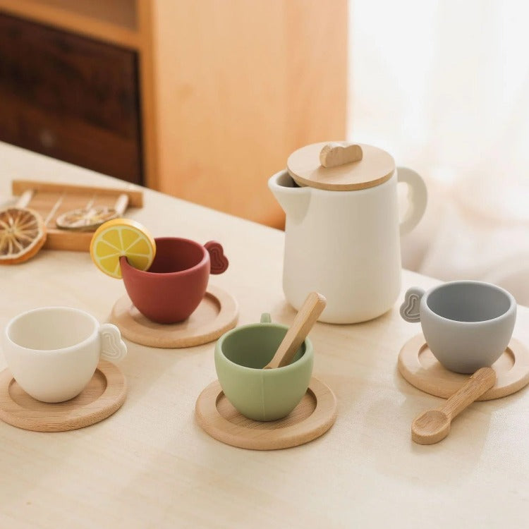 Wooden Silicone Afternoon Tea Set - iKids