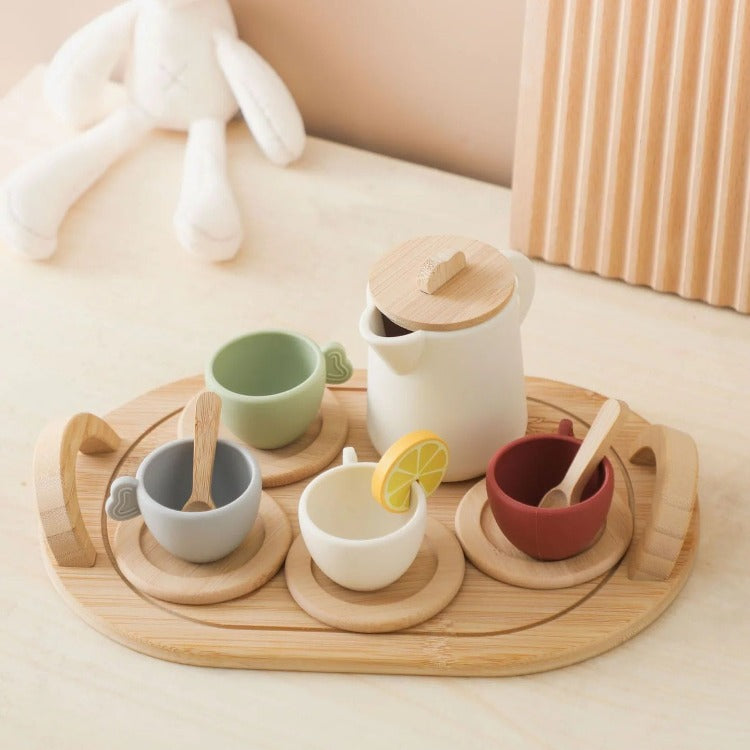 Wooden Silicone Afternoon Tea Set - iKids