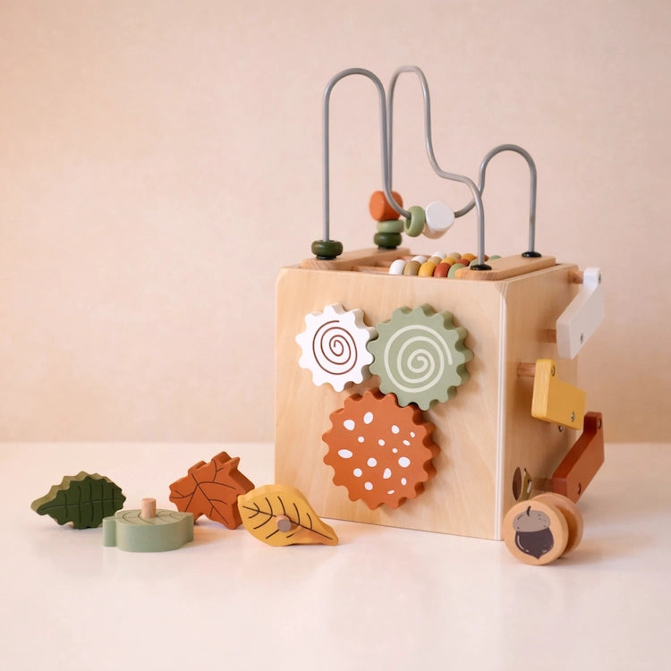 Woodland 5-in-1 Wooden Cognitive Activity Cube Educational Toy from iKids.co.za