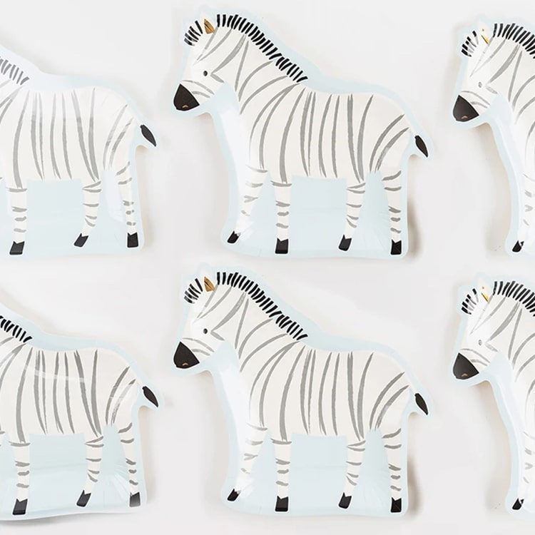 Party Paper Plate | Animal Zebra Shaped | Set of 8 - iKids