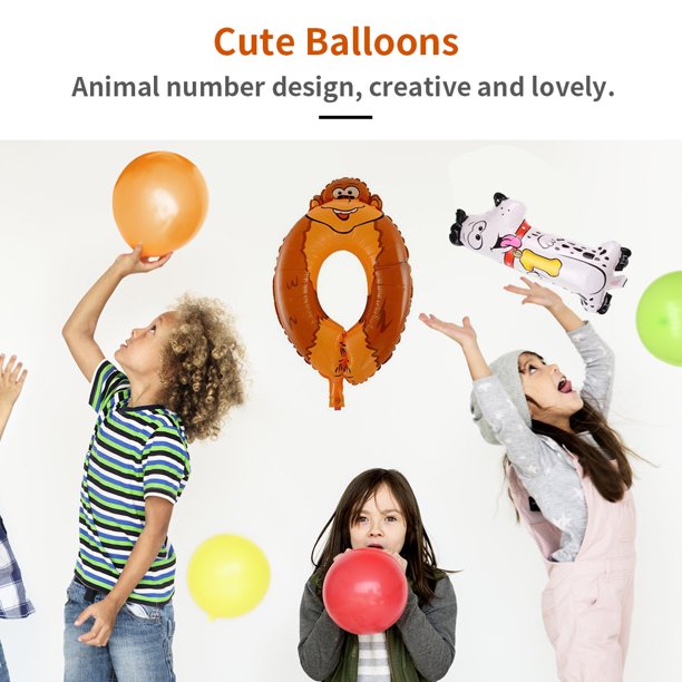 Animal Birthday Balloon | Number 0
