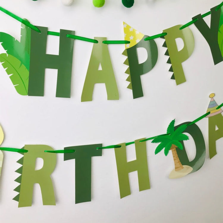 Happy Birthday Letter Banner | Green Dinosaur - iKids