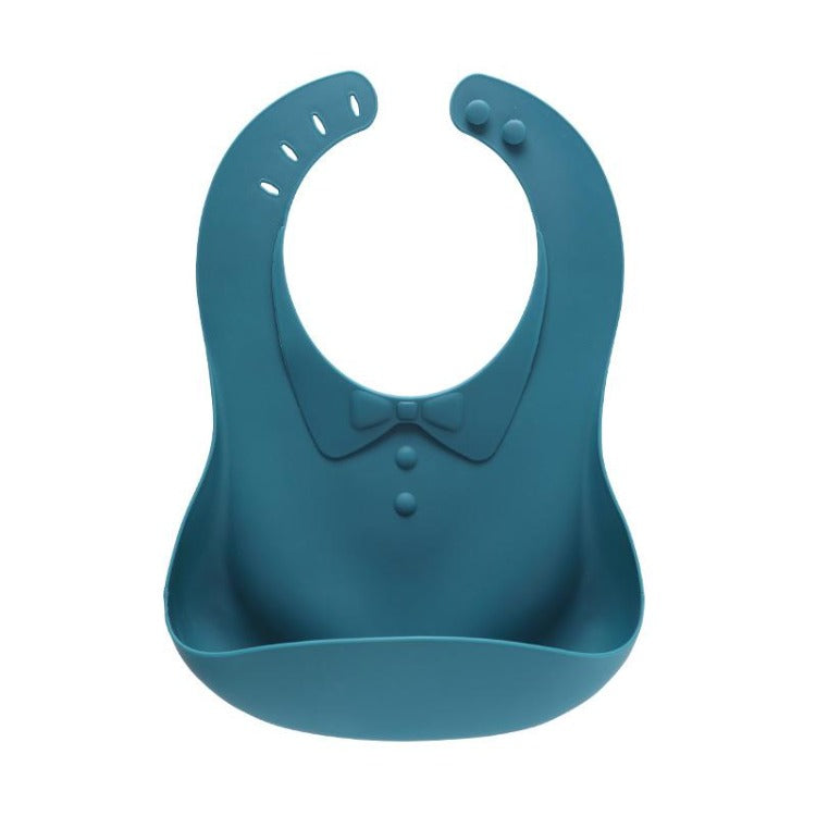 Bow Tie Silicone Bib Navy - iKids