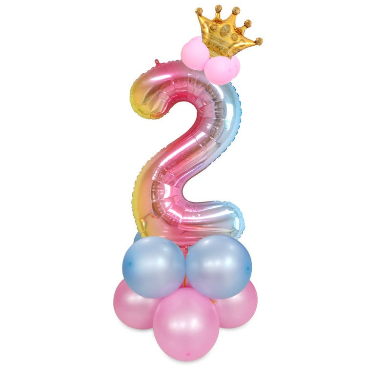 Crown Birthday Balloon Set | Number 2 - iKids
