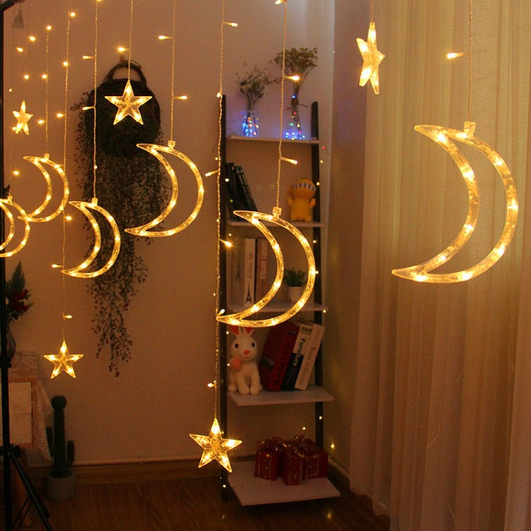 LED String Lights Curtain Moon Star - iKids