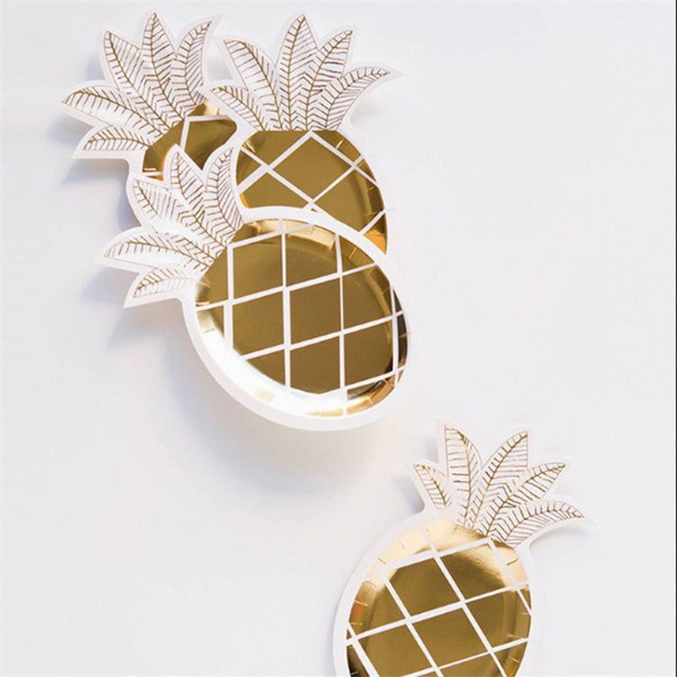 Party Paper Plate | Pineapple Shaped | Set of 8 - iKids