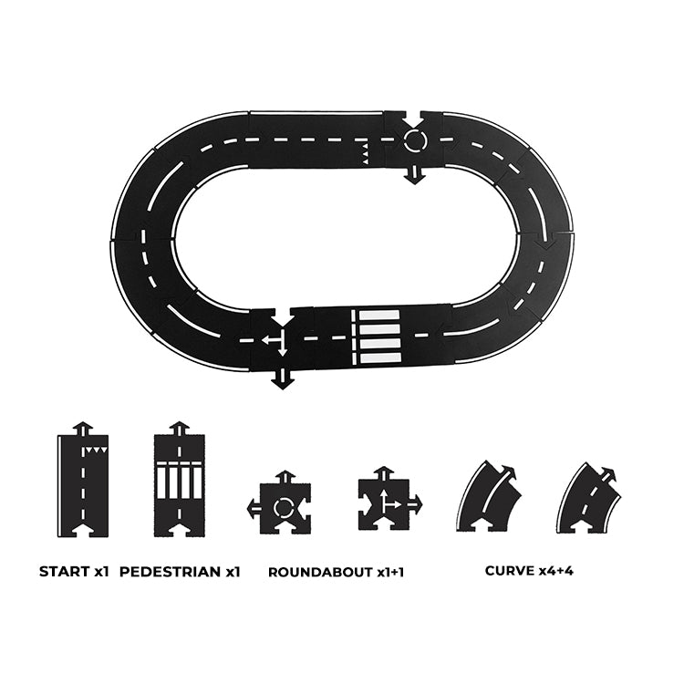 Flexible Race Track Toy Road 12 pcs - iKids