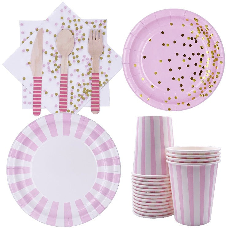 Party Tableware | Classic Pink | 16 Guests - iKids