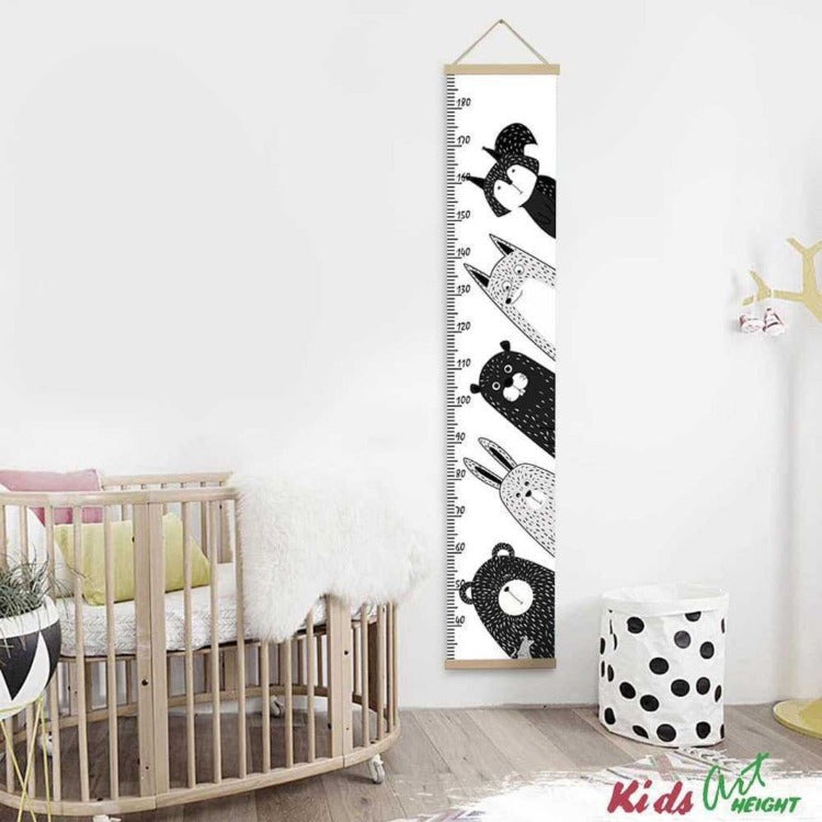 Height Chart Animal Black - iKids