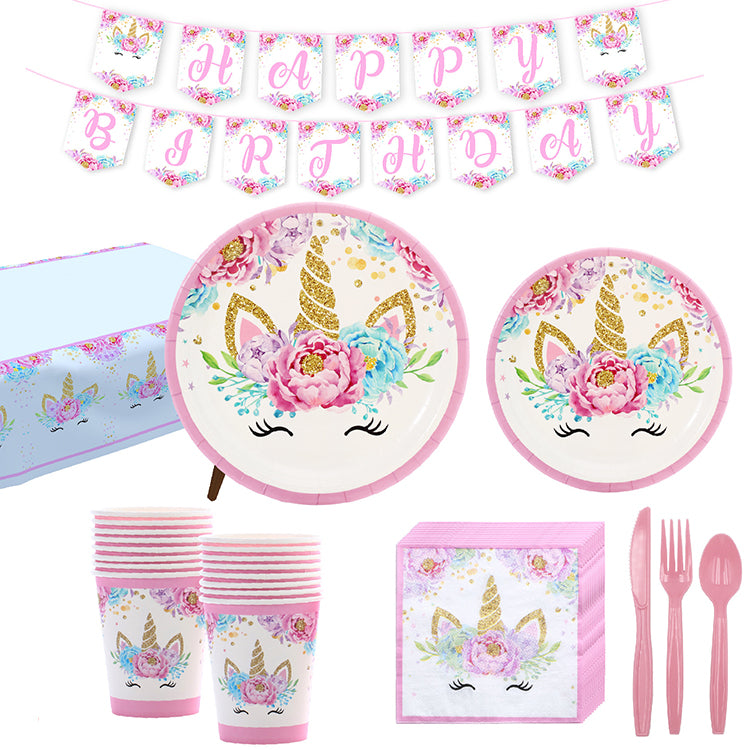 Birthday Party Tableware | Unicorn | 16 Guests - iKids