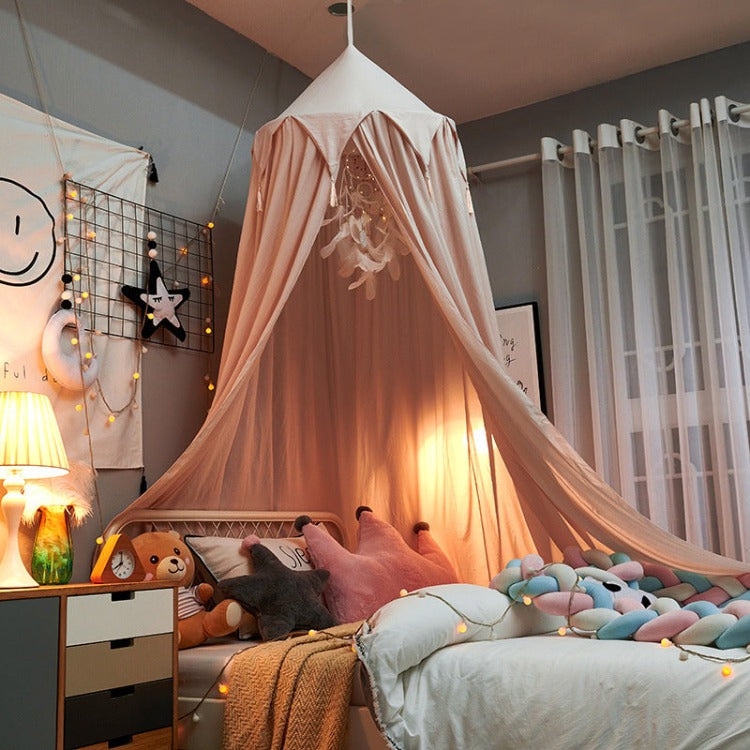 Deluxe Hanging Tent Canopy | Cream Pink - iKids