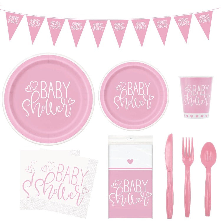 Baby Shower Party Tableware | Girl | 16 Guests - iKids