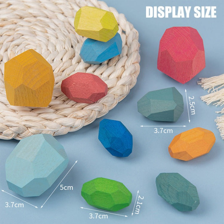 Wooden Building Gems | 24 Rainbow