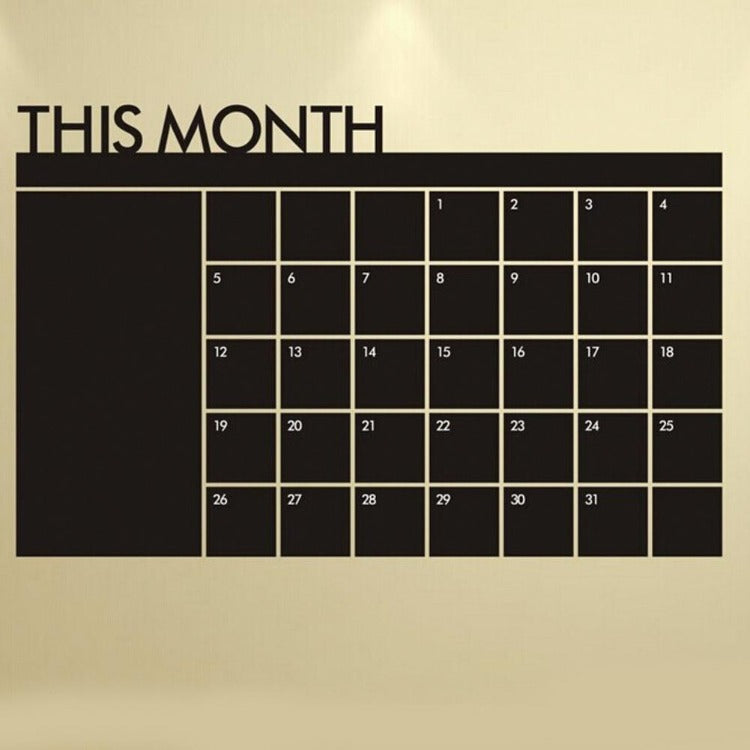Monthly Chalkboard Calendar Wall Sticker - iKids