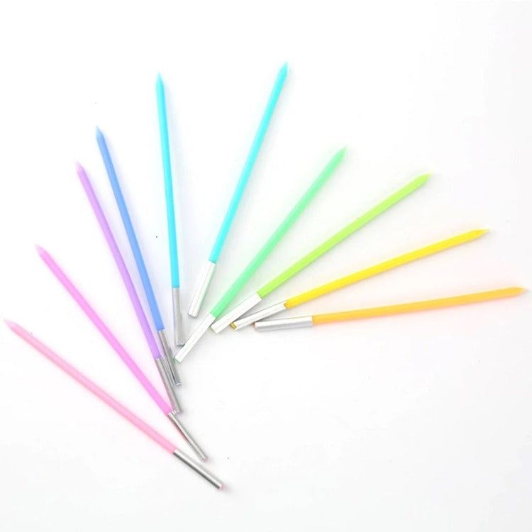 Skinny Birthday Candle | Rainbow 10-Count - iKids