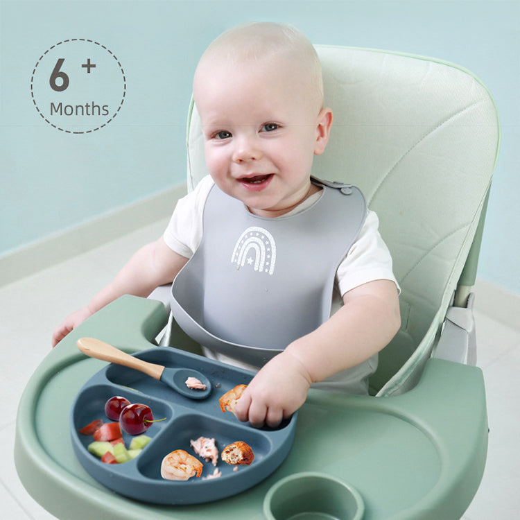 Baby Silicone 4 Pcs Feeding Set | Grey - iKids