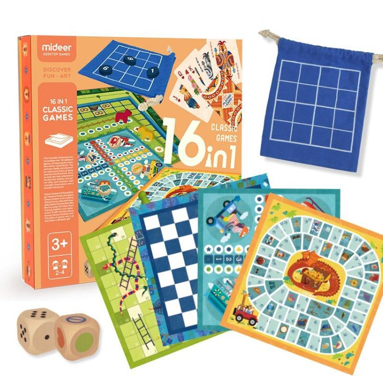 Mideer 16 in 1 Classic Family Board Game - iKids