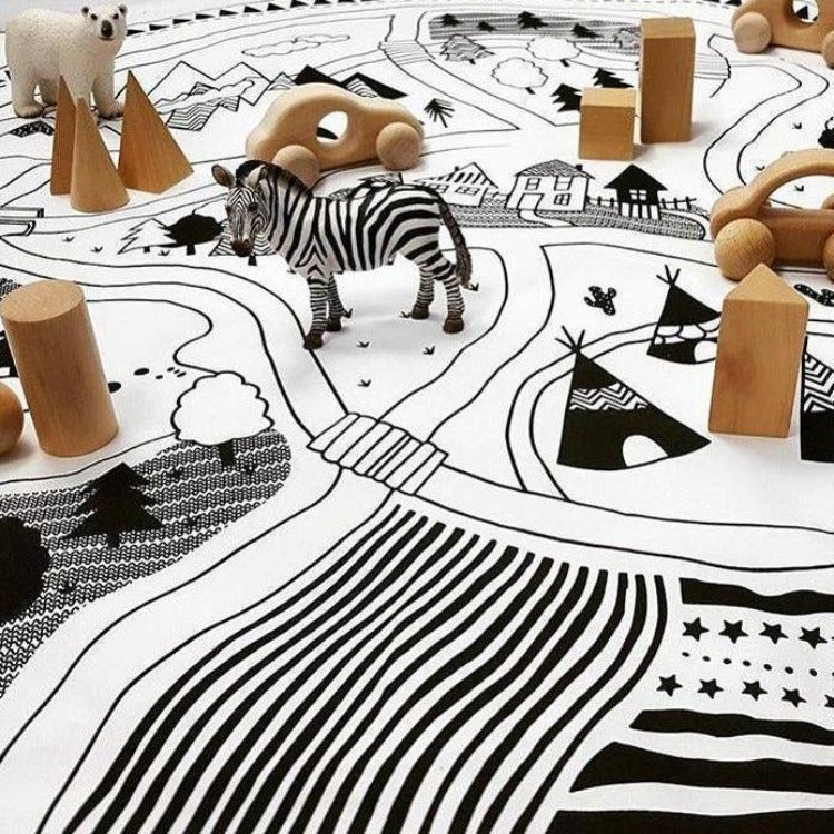 Play Mat Village - Color It - iKids