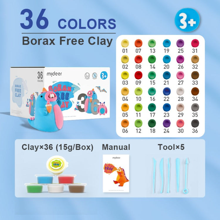 Mideer Borax Free Clay | 36 Colors - iKids