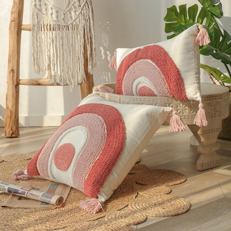Moroccan Scatter Pillow | Pink Rainbow - iKids