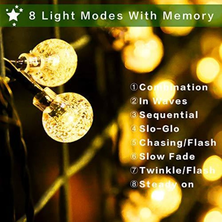 LED Outdoor Solar Globe String Lights 12M - iKids