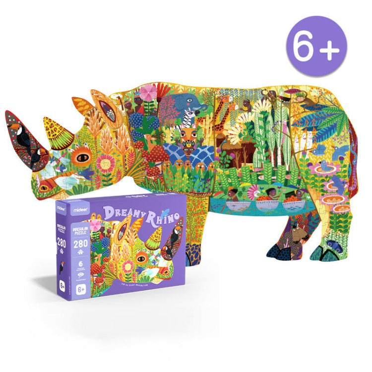 Mideer Large Animal Shaped Puzzle | Dream Rhinoceros - iKids