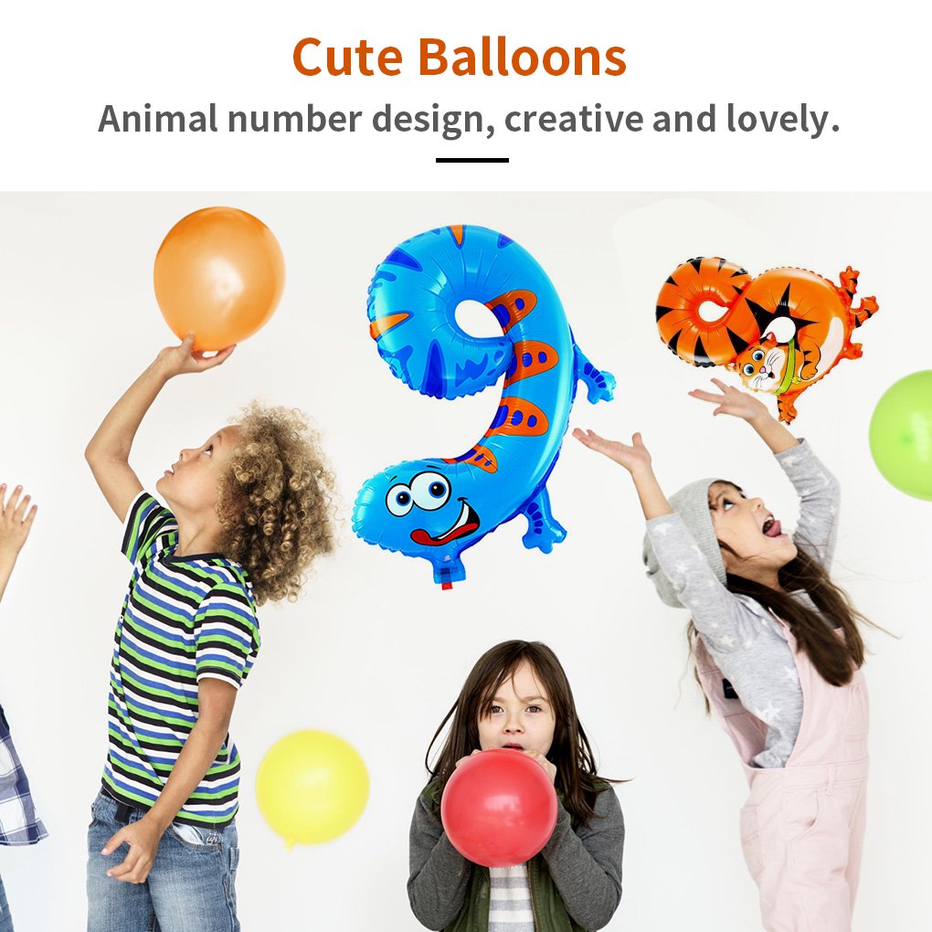 Animal Birthday Balloon | Number 9