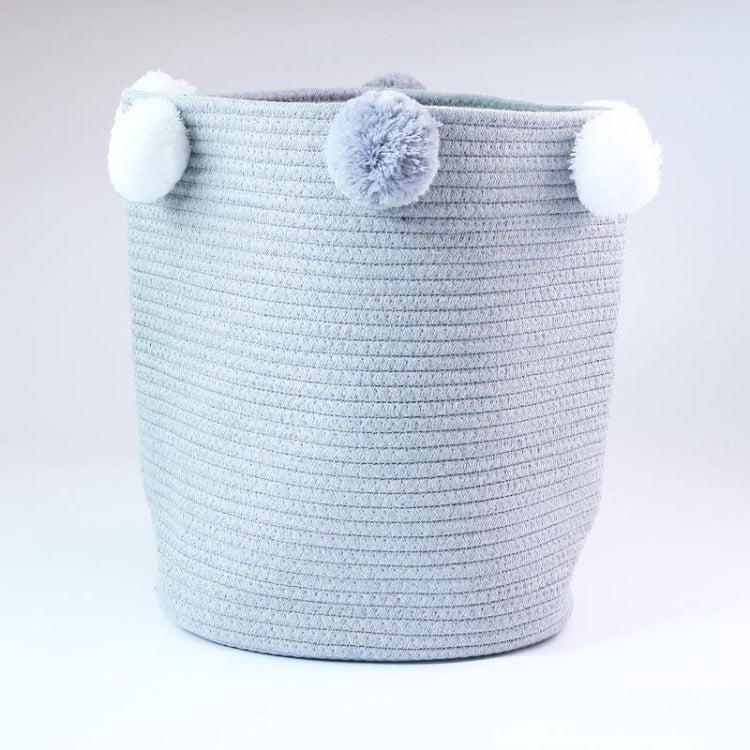 Cotton Rope Storage Basket Grey - iKids