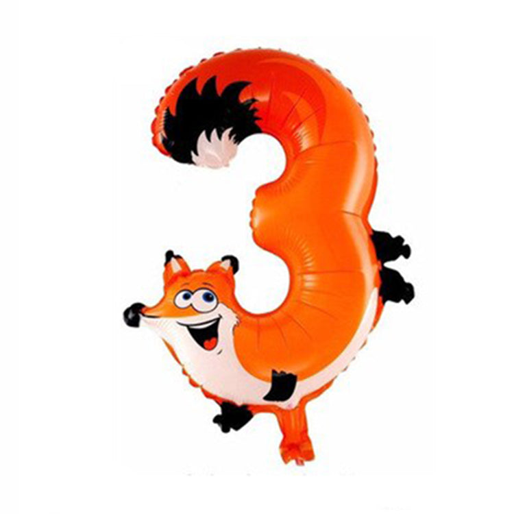 Animal Birthday Balloon Number 3 - iKids