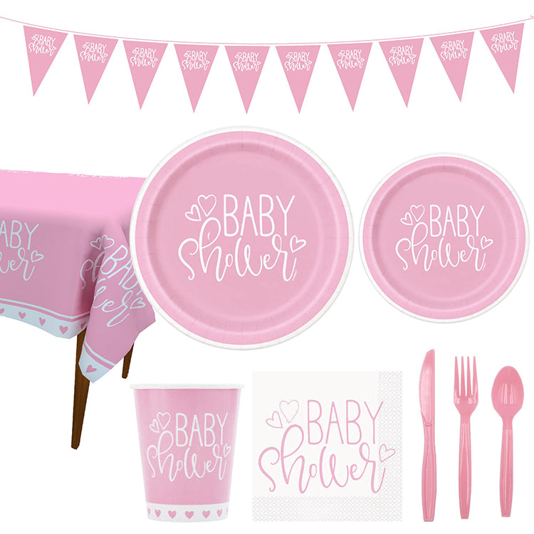 Baby Shower Party Tableware | Girl | 16 Guests - iKids