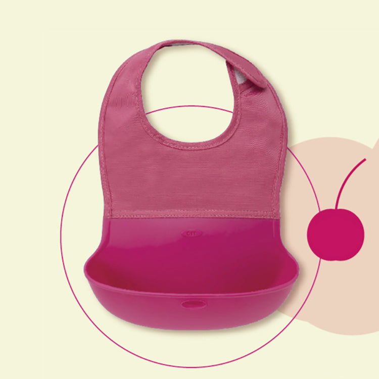 Roll-Up Pocket Bib Cherry - iKids