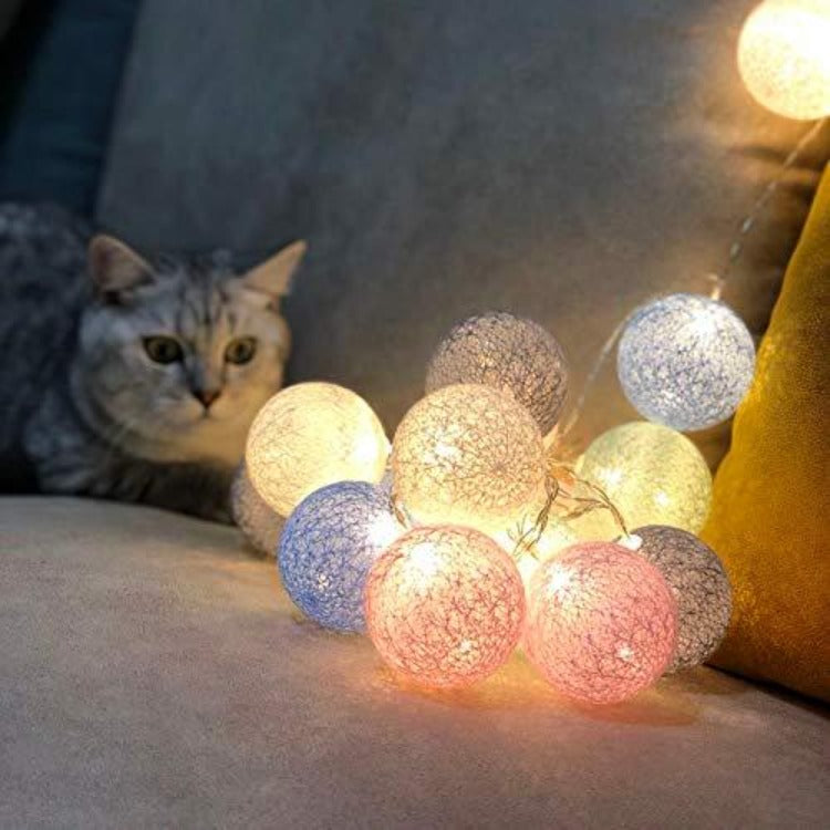 String Lights 10 Cotton Balls - Macaron - iKids