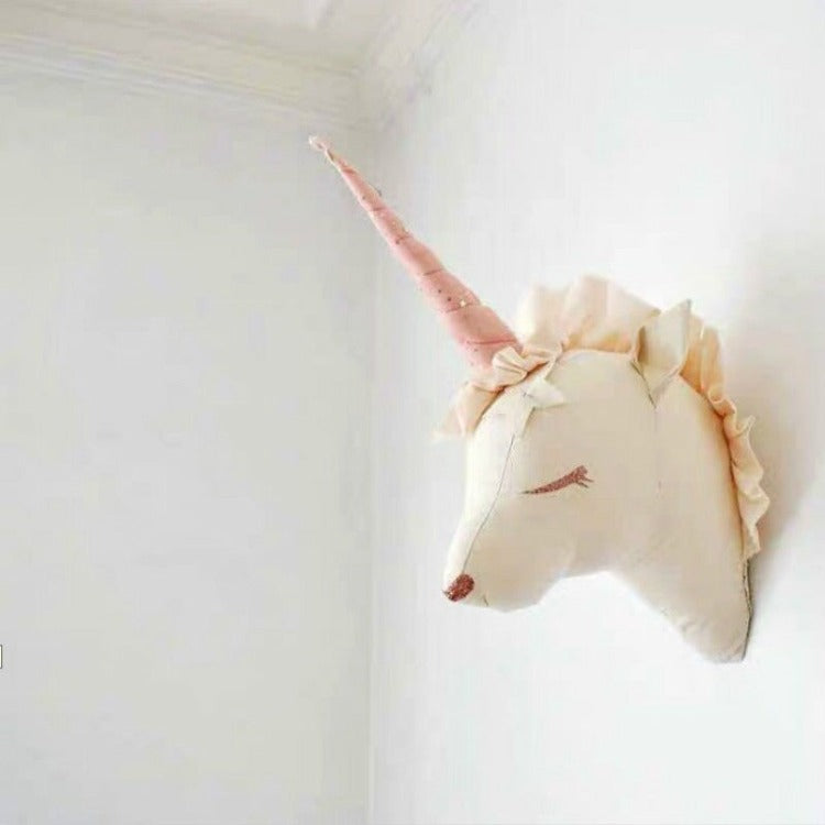 Head Wall Mount | Cream Unicorn - iKids