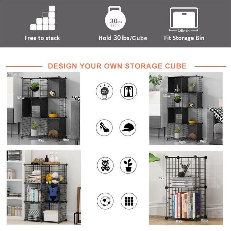 DIY Modular Storage Cabinet Organizer Black - iKids