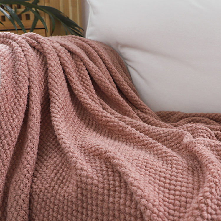 Knitted Throw Blanket with Tassels | Dusty Pink - iKids