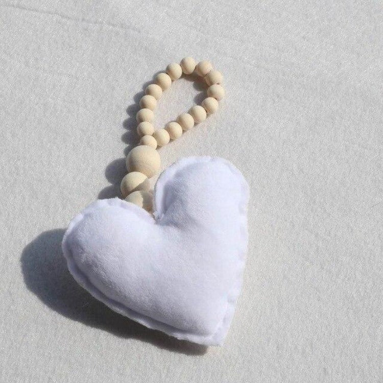 White Heart Beaded Ornament - iKids