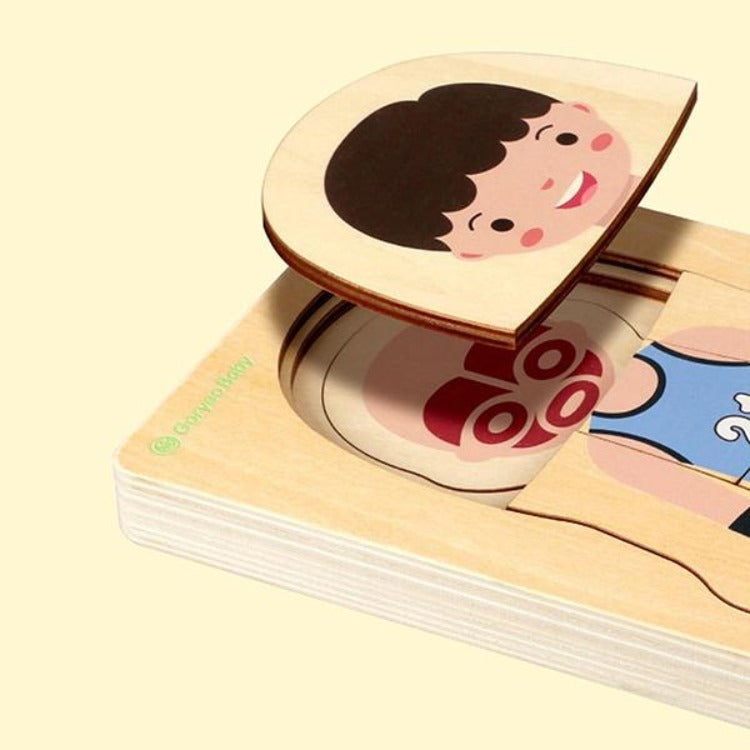 Wooden Boy Human Body Layer Puzzle - iKids