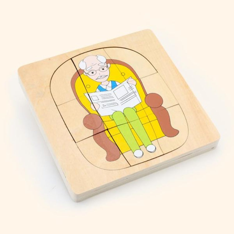 Wooden Man Growth Layered Puzzle - iKids