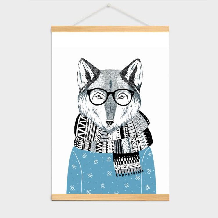 Poster Hanger Frame - Nordic Wolf Blue - iKids