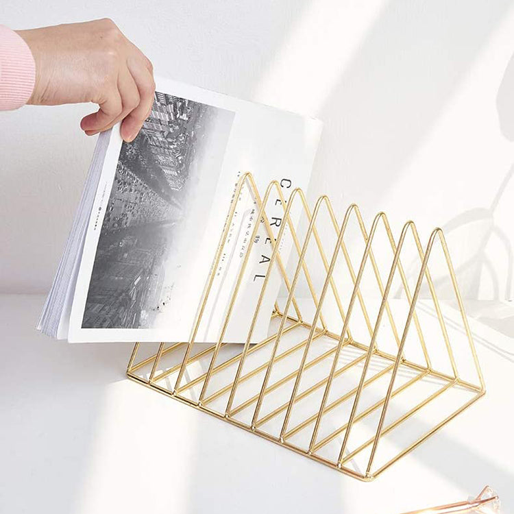 Triangle Magazine Holder | Gold - iKids