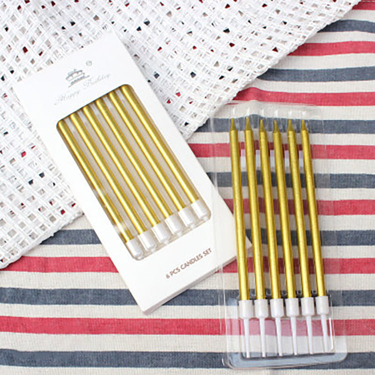 Skinny Birthday Candle | Gold 6-Count - iKids