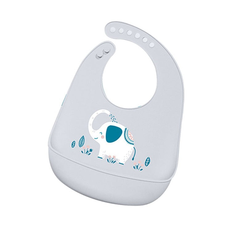 Baby Silicone Bib | Grey Elephant - iKids