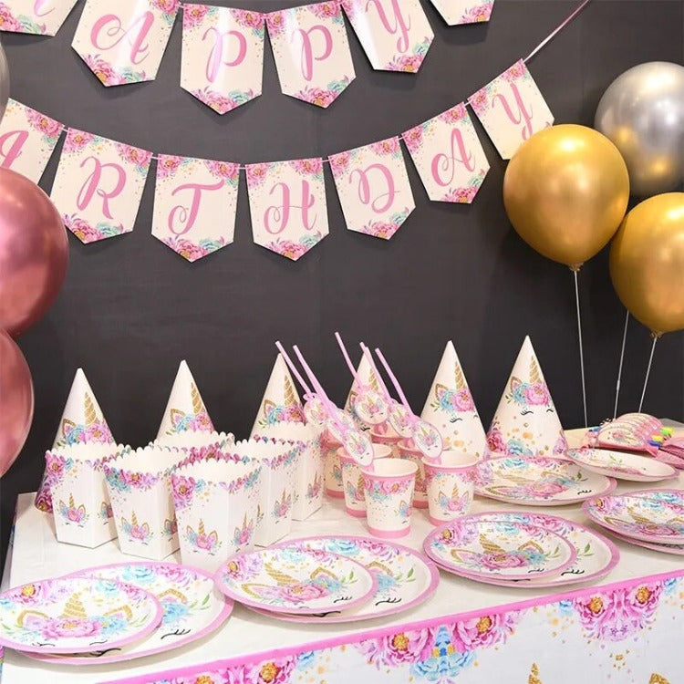 Premium Birthday Party Tableware | Unicorn | 6 Guests - iKids