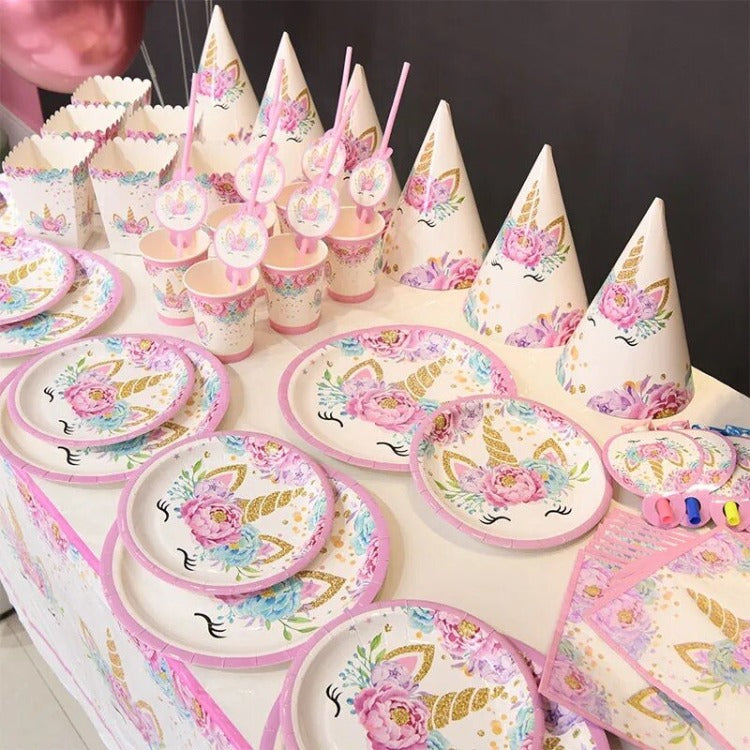 Premium Birthday Party Tableware | Unicorn | 6 Guests - iKids