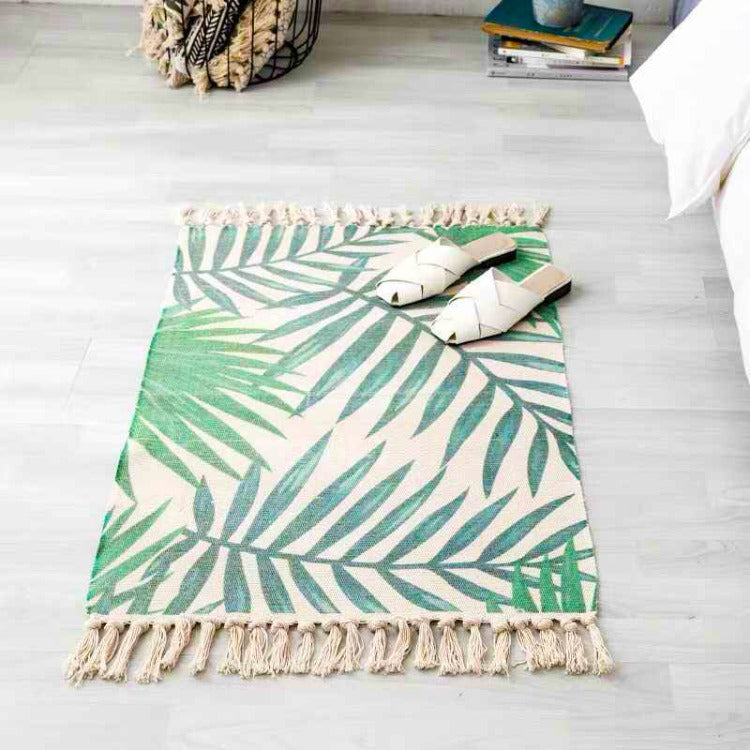 Bohemian Tassel Rug | Rectangle Leaf - iKids