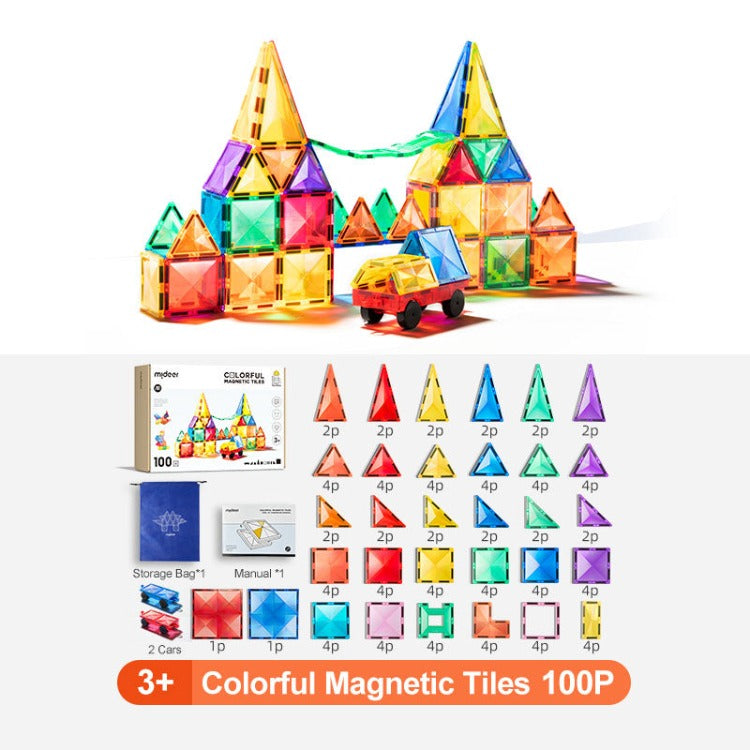 Mideer Colourful Magnetic Tiles 100pcs - iKids