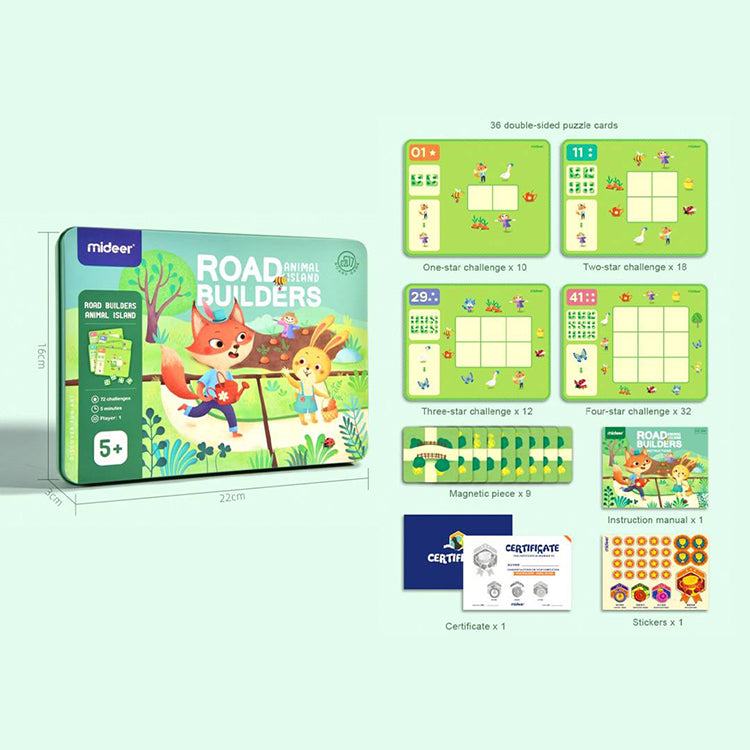 Mideer Road Builders Animal Island Puzzle Game - iKids