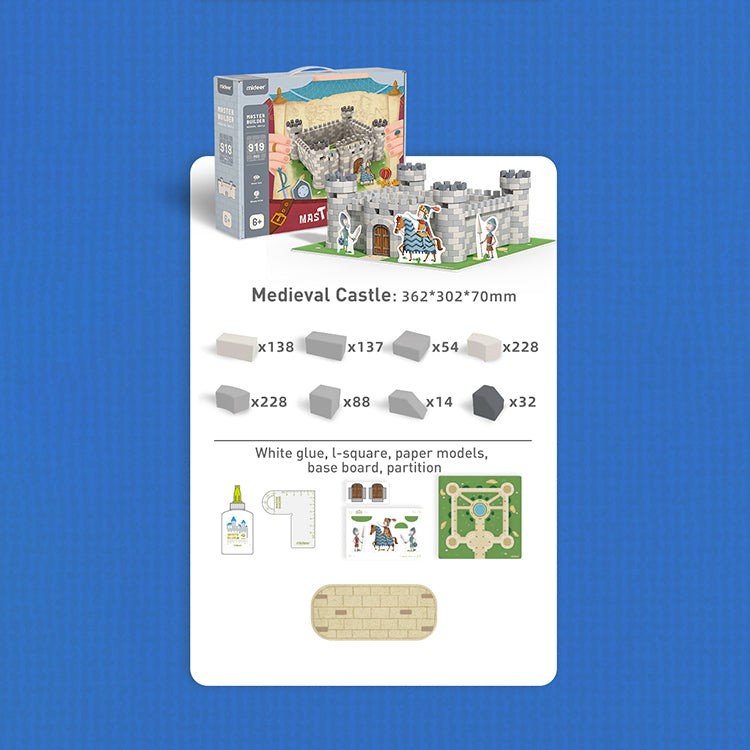 Mideer Master Reusable Builder | Medieval Castle - iKids