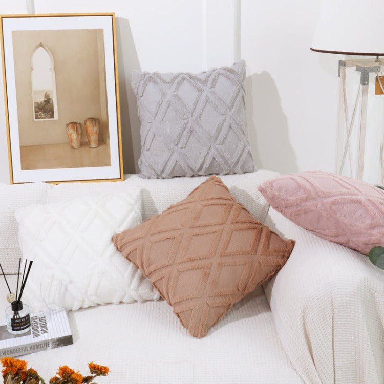 Fluffy Scatter Cushion | Dusty Pink Rhombus