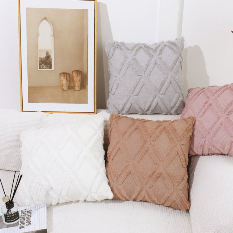 Fluffy Scatter Cushion | Cream White Rhombus - iKids